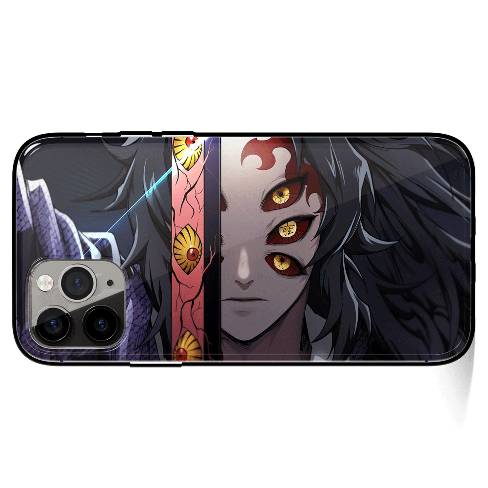 Demon Slayer Kokushibo Sword Tempered Glass Soft Silicone iPhone Case-Phone Case-Monkey Ninja-iPhone X/XS-Tempered Glass-Monkey Ninja