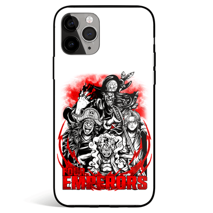 One Piece Four Emperors Tempered Glass Soft Silicone iPhone Case