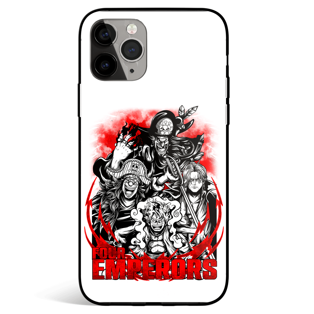 One Piece Four Emperors Tempered Glass Soft Silicone iPhone Case-Phone Case-Monkey Ninja-iPhone X/XS-Tempered Glass-Monkey Ninja