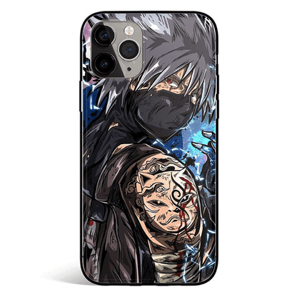 Naruto Kakashi Tempered Glass Soft Silicone iPhone Case Hipop Fire