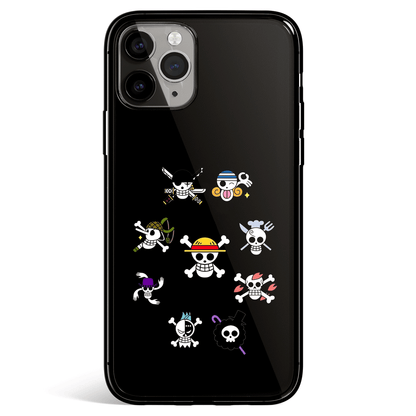 One Piece Pirate Flag Clan Tempered Glass Soft Silicone iPhone Case