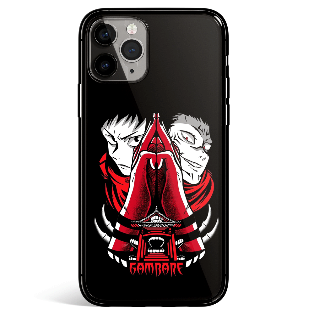 Jujutsu Kaisen Anime Landscape Tempered Glass Soft Silicone iPhone Case-Phone Case-Monkey Ninja-iPhone X/XS-Tempered Glass-Monkey Ninja