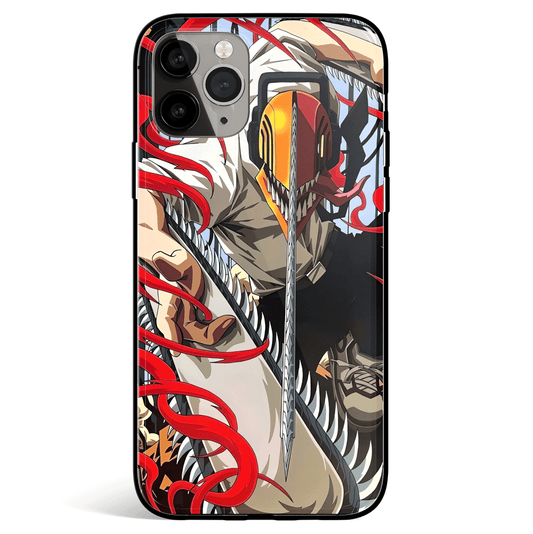Chainsaw Man Denji 2 Tempered Glass Soft Silicone iPhone Case