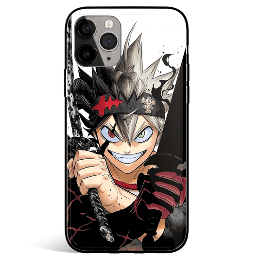 Black Clover Asta Demon Form Tempered Glass Soft Silicone iPhone Case