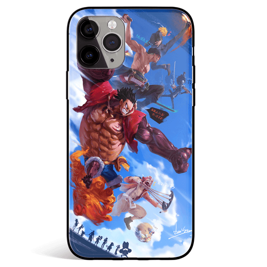 One Piece Portrait  Tempered Glass Soft Silicone iPhone Case