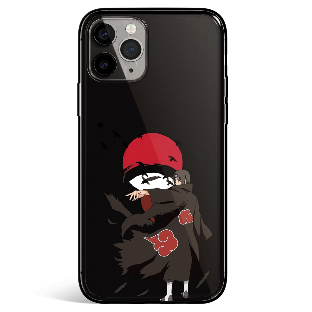 Naruto Itachi and Uchiha Clan Tempered Glass Soft Silicone iPhone Case