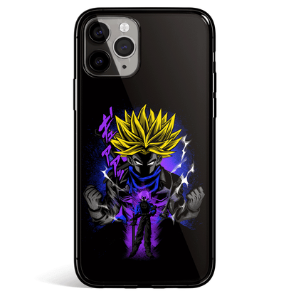 Dragon Ball Trunks Contour Tempered Glass Soft Silicone iPhone Case