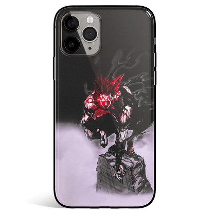 One Punch Man Garou on Rock Tempered Glass Soft Silicone iPhone Case