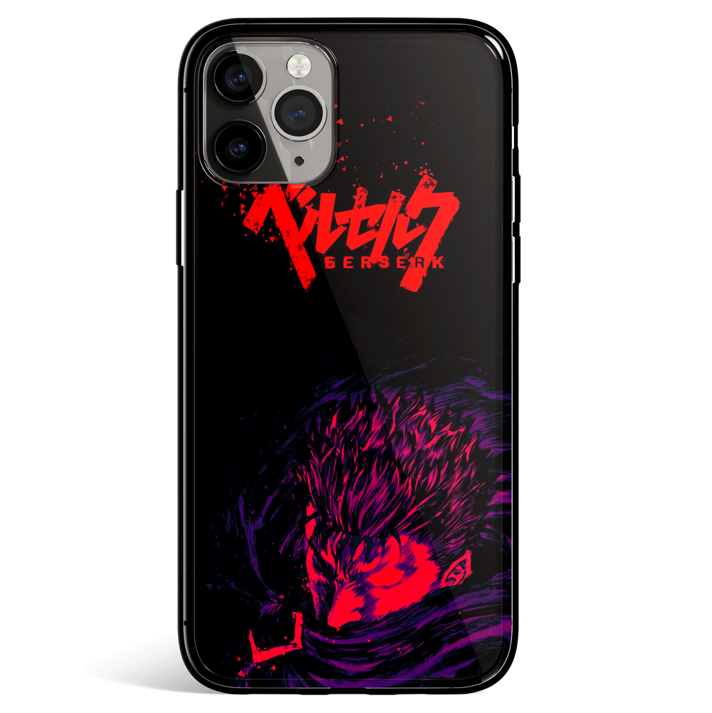 Berserk Guts Anime Tempered Glass Soft Silicone iPhone Case