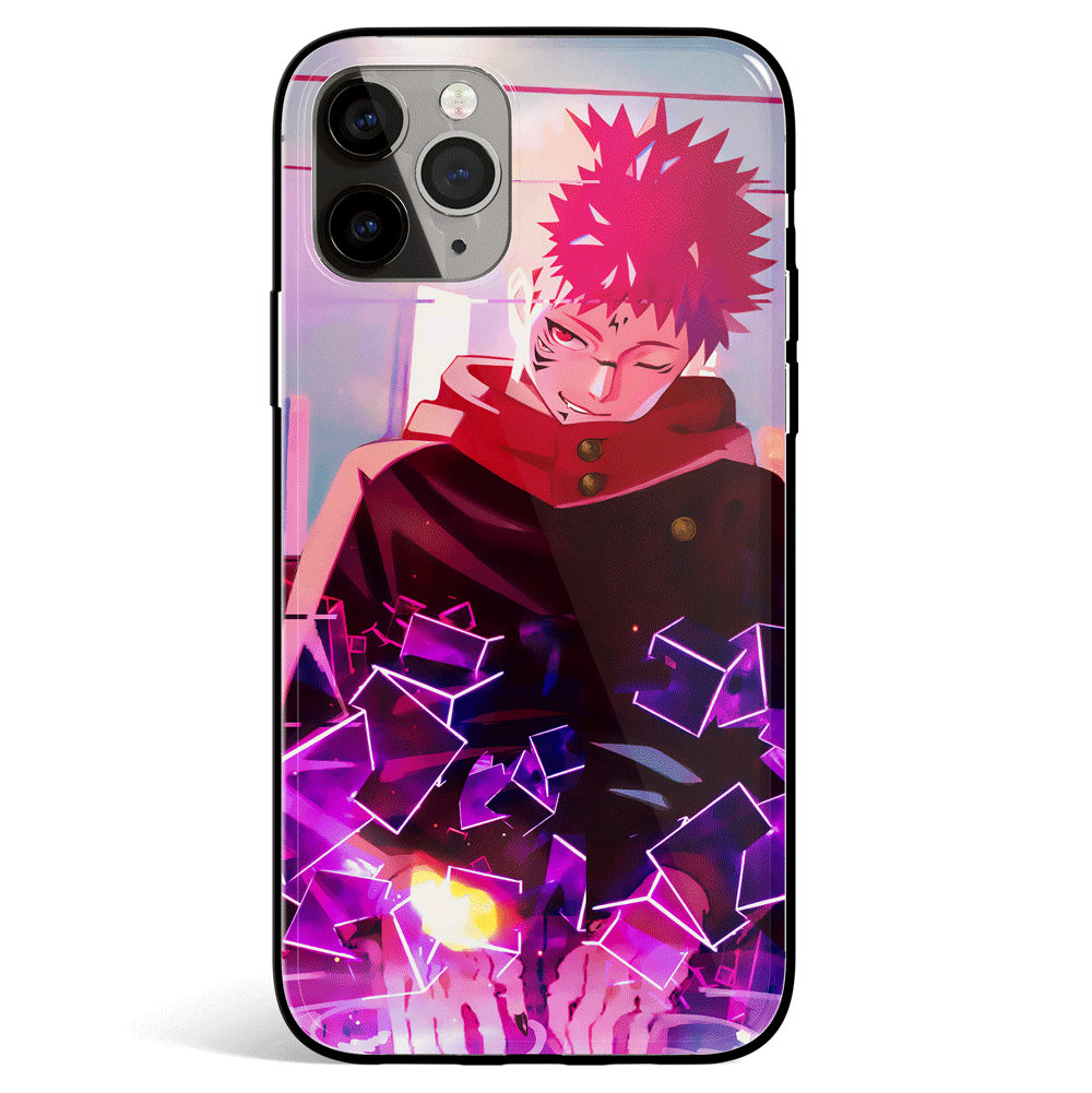 Jujutsu Kaisen Yuji Fanart 1 Tempered Glass Soft Silicone iPhone Case-Phone Case-Monkey Ninja-iPhone X/XS-Tempered Glass-Monkey Ninja