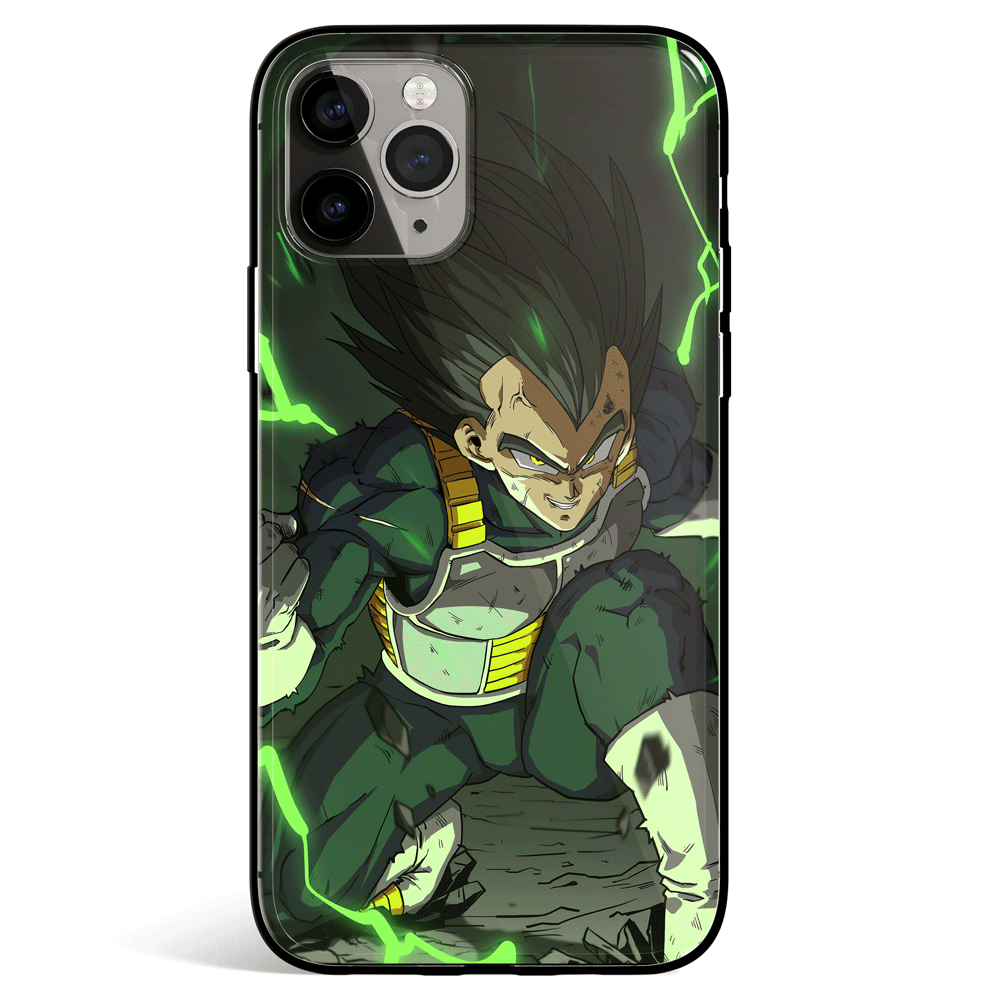 Dragon Ball Vegeta Smile Tempered Glass Soft Silicone iPhone Case-Phone Case-Monkey Ninja-iPhone X/XS-Tempered Glass-Monkey Ninja