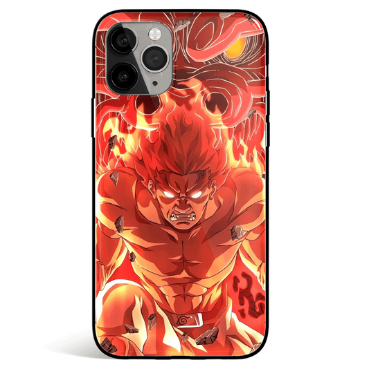 Naruto Guy Eight Gates The Gate of Death Tempered Glass Soft Silicone iPhone Case-Phone Case-Monkey Ninja-iPhone X/XS-Tempered Glass-Monkey Ninja