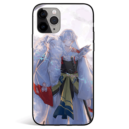 InuYasha Sesshomaru Tempered Glass Soft Silicone iPhone Case-Phone Case-Monkey Ninja-iPhone X/XS-Tempered Glass-Monkey Ninja