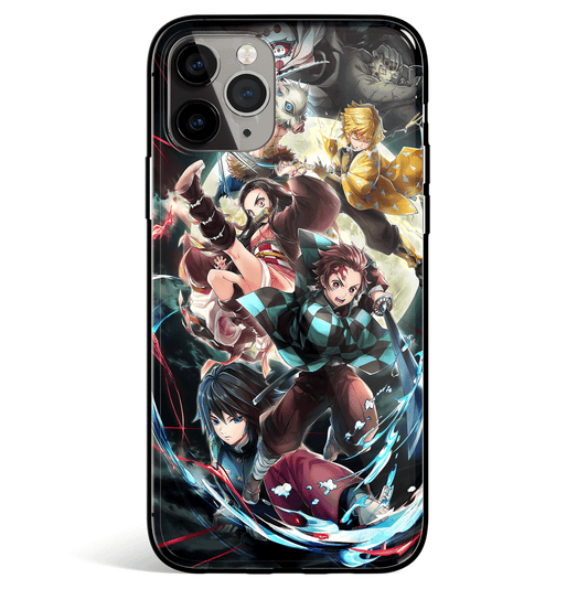 Demon Slayer Corps Tempered Glass Soft Silicone iPhone Case-Phone Case-Monkey Ninja-iPhone X/XS-Tempered Glass-Monkey Ninja