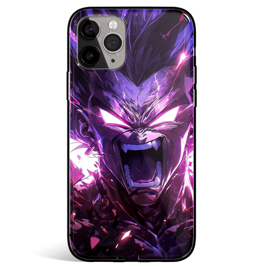 Dragon Ball Super Saiyan Purple Light Tempered Glass Soft Silicone iPhone Case