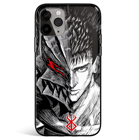 Berserk Guts Courage and Sacrifice Tempered Glass Soft Silicone iPhone Case
