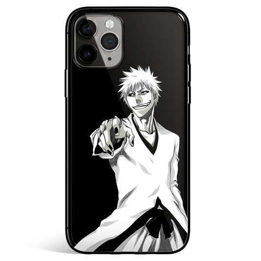 Bleach Shiro Ichigo Tempered Glass Soft Silicone iPhone Case-Phone Case-Monkey Ninja-iPhone X/XS-Tempered Glass-Monkey Ninja