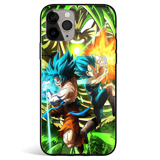 Dragon Ball Goku and Vegeta Kamehameha Tempered Glass Soft Silicone iPhone Case-Phone Case-Monkey Ninja-iPhone X/XS-Tempered Glass-Monkey Ninja