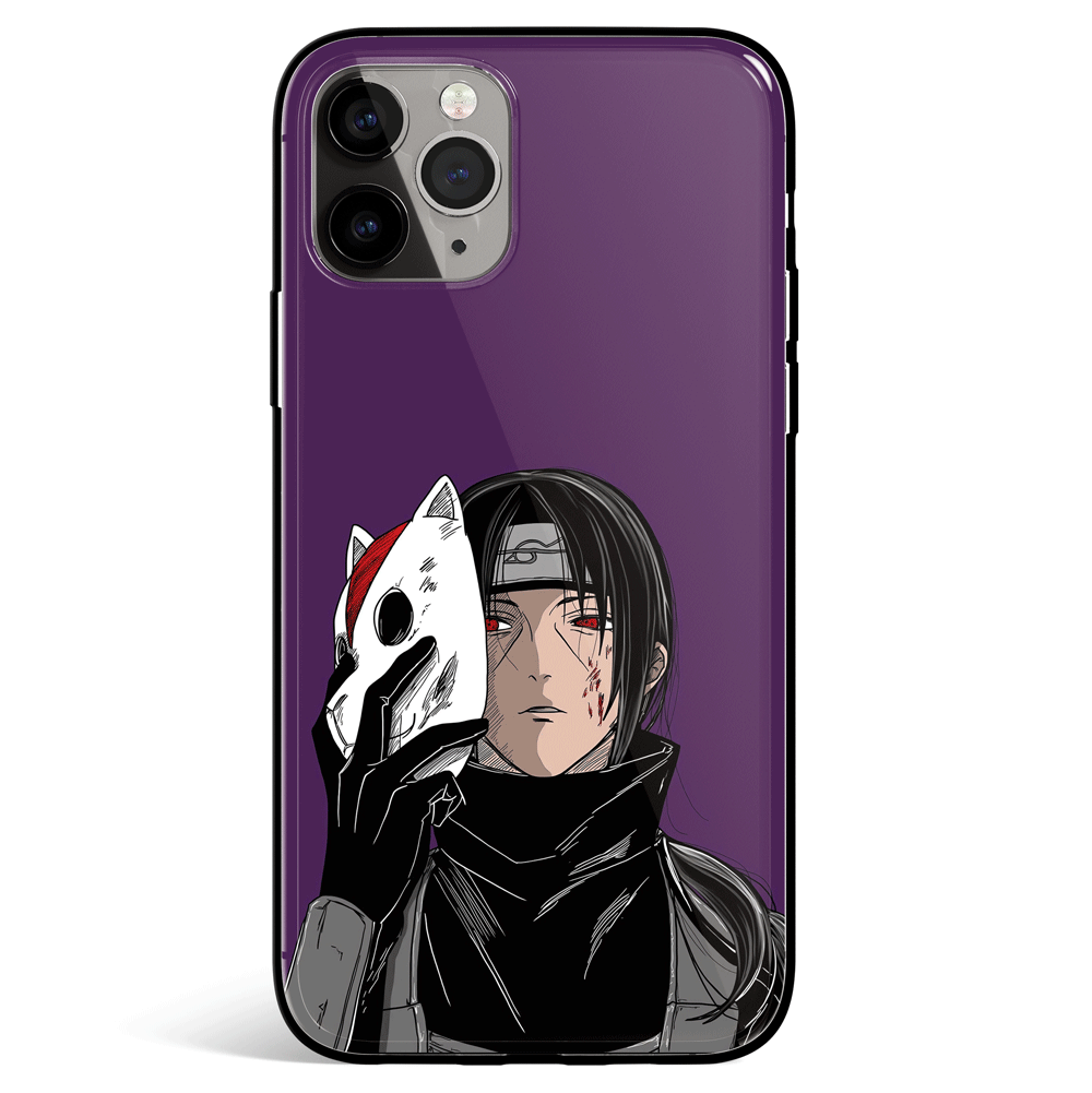 Naruto Itachi Anbu Mask Tempered Glass Soft Silicone iPhone Case-Phone Case-Monkey Ninja-iPhone X/XS-Tempered Glass-Monkey Ninja