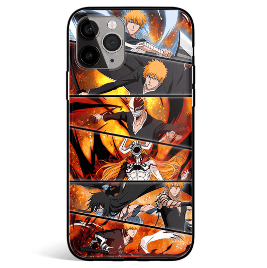 Bleach Ichigo Five Forms Tempered Glass Soft Silicone iPhone Case-Phone Case-Monkey Ninja-iPhone X/XS-Tempered Glass-Monkey Ninja