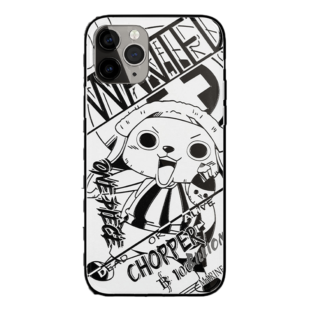 One Piece Robin Law Chopper Sabo Characters Sketch Tempered Glass Phone Case