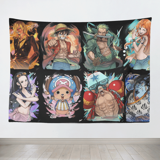 One Piece Mugiwara Colorful Group Picture Tapestry-Taspetry-Monkey Ninja-100cm * 150cm-Monkey Ninja