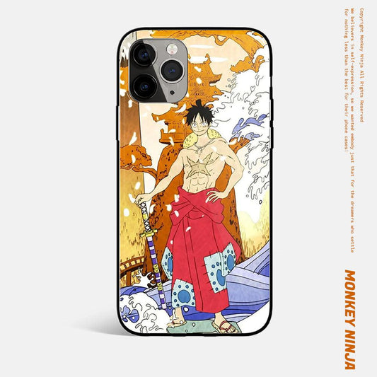 One Piece Luffy & Zoro Tempered Glass Soft Silicone Phone Case-Phone Case-Monkey Ninja-iPhone X/XS-Luffy-Tempered Glass-Monkey Ninja