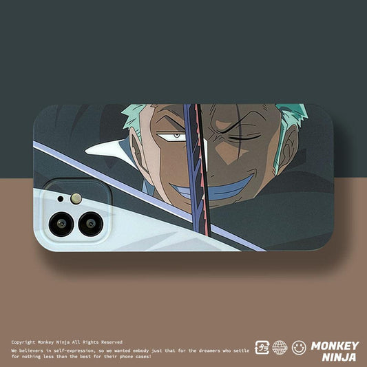 Anime One Piece Zoro Soft TPU Silicone Phone Case-Phone Case-Monkey Ninja-iPhone X/XS-Zoro-Tempered Glass-Monkey Ninja