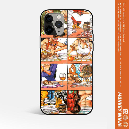 One Piece Anime Funny Tempered Glass Soft Silicone Phone Case-Phone Case-Monkey Ninja-iPhone X/XS-Tempered Glass-Monkey Ninja