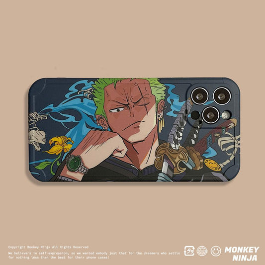 One Piece Roronoa Zoro Three Swords Soft TPU Silicone iPhone Case-Phone Case-Monkey Ninja-iPhone X/XS-Zoro-Monkey Ninja