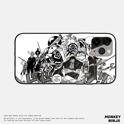 One Piece Anime Forever Friends Tempered Glass Soft Silicone Phone Case