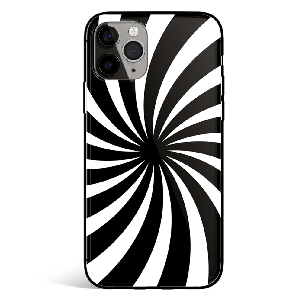 Infinite Spiral Thick iPhone Tempered Glass Soft Silicone Phone Case