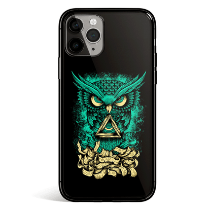 Illuminati Owl iPhone Tempered Glass Soft Silicone Phone Case