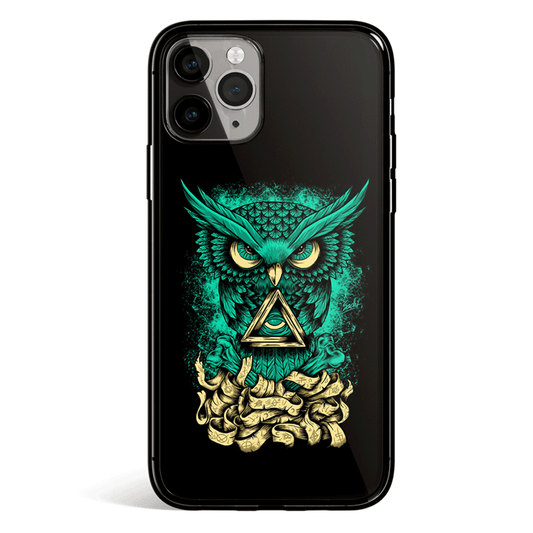 Illuminati Owl iPhone Tempered Glass Soft Silicone Phone Case