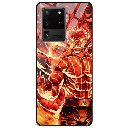 Naruto Guy Opening All Eight Gates Samsung Tempered Glass Phone Case