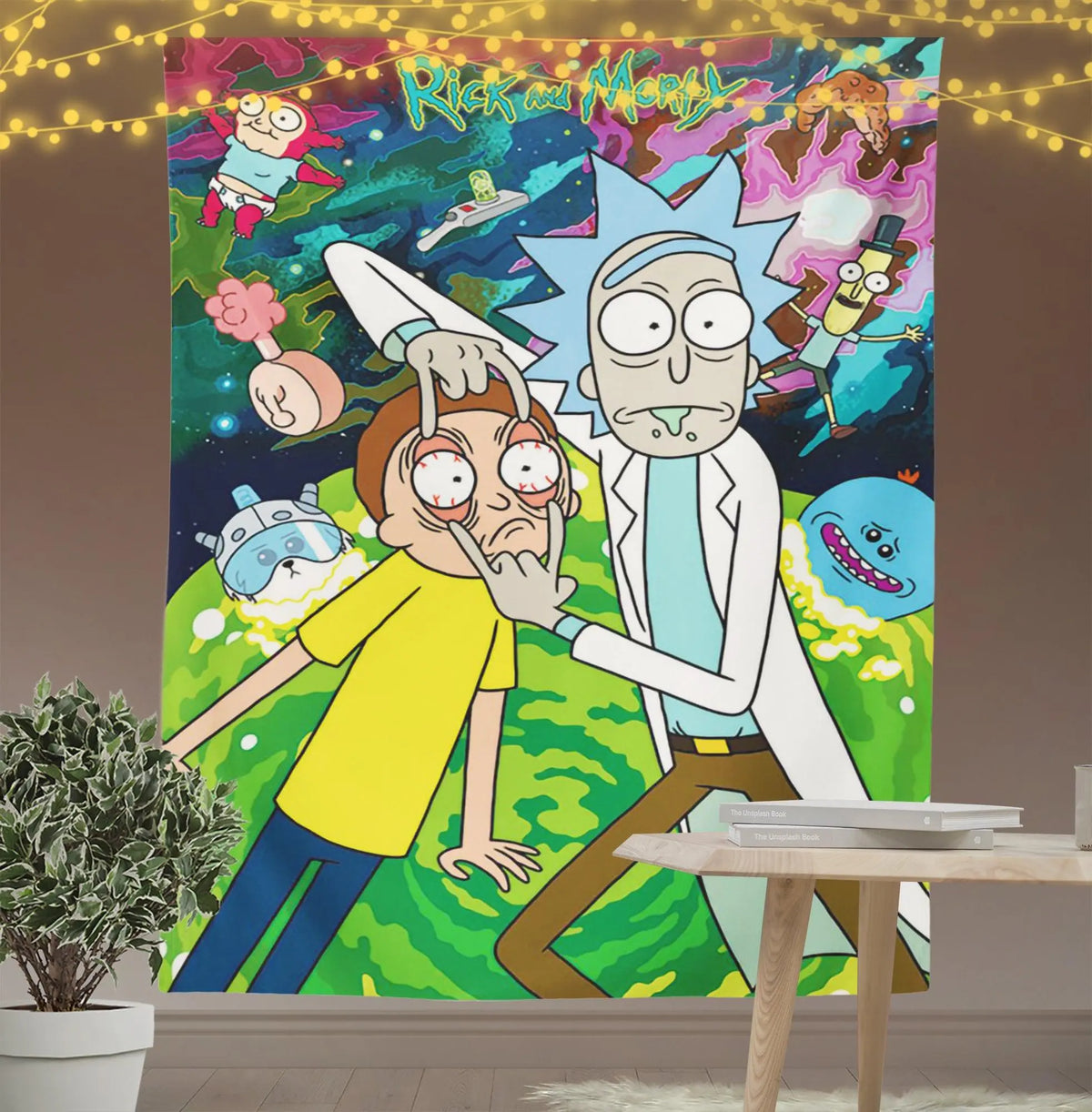 Anime Rick and Morty Tapestry-Taspetry-Wallarts Lab-100cm * 150cm-Monkey Ninja