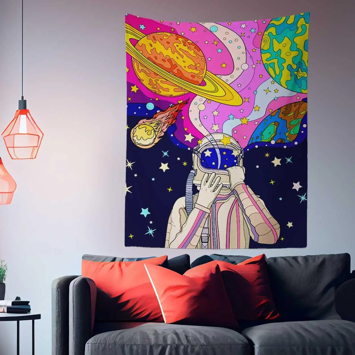 Astronaut Coloful Galaxy Space Wall Art Tapestry-Taspetry-Wallarts Lab-100cm * 150cm-Monkey Ninja