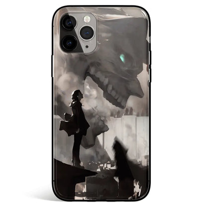 Attack On Titan Eren Sihouette Titan Tempered Glass Soft Silicone iPhone Case-Phone Case-Monkey Ninja-iPhone 17-Glass Case-Monkey Ninja