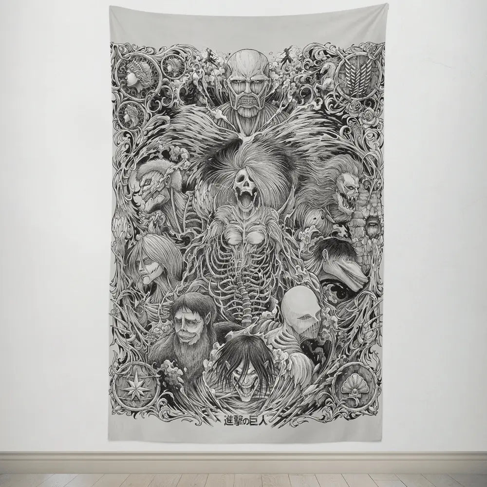 Attack on Titan All Titans Tapestry-Taspetry-Monkey Ninja-100cm * 150cm-Monkey Ninja
