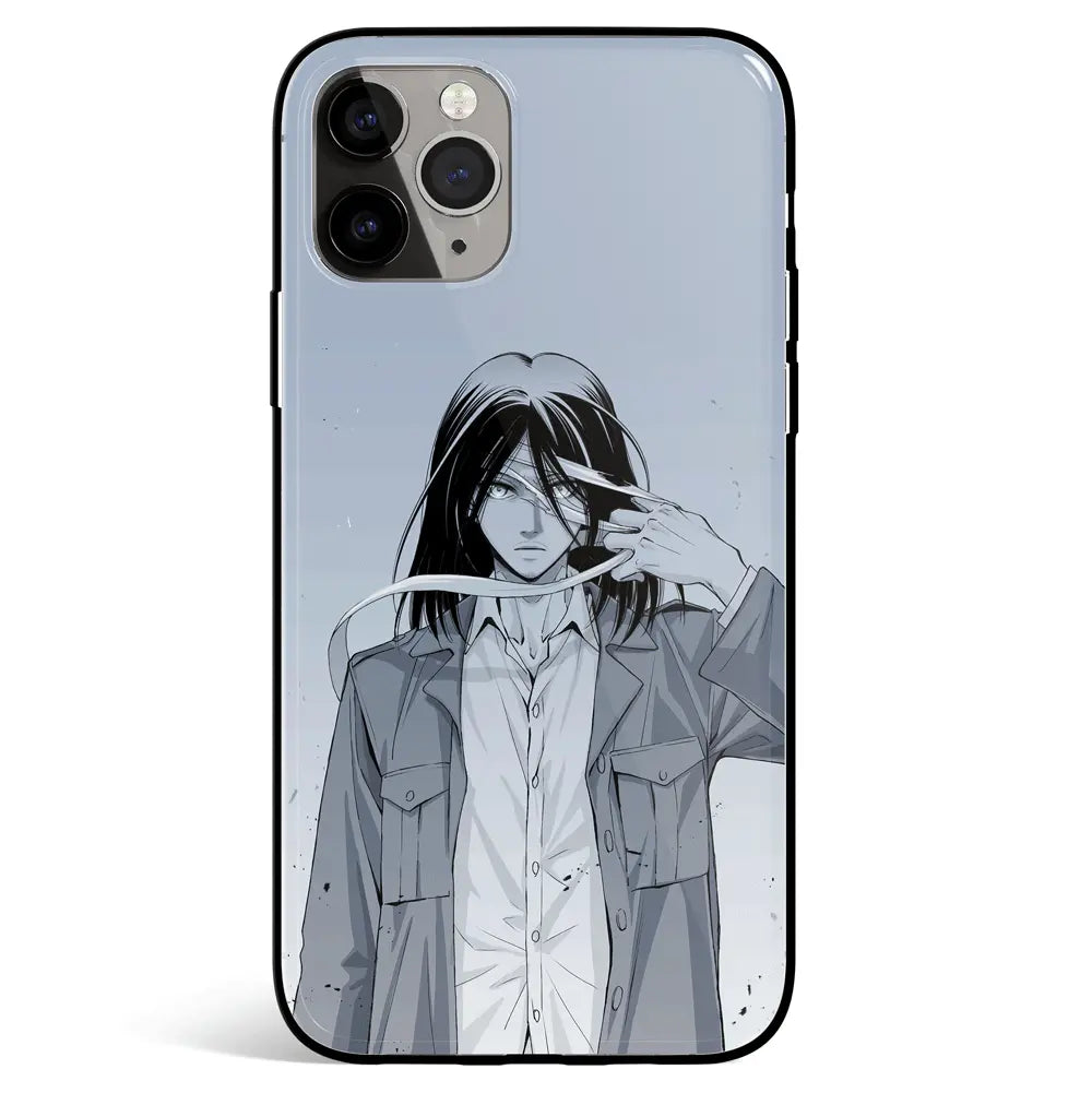 Attack on Titan Eren Tempered Glass Soft Silicone iPhone Case-Phone Case-Monkey Ninja-iPhone 17-Glass Case-Monkey Ninja