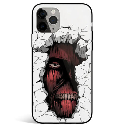Attack on Titan Wall Titan Tempered Glass Soft Silicone iPhone Case-Phone Case-Monkey Ninja-iPhone 17-Glass Case-Monkey Ninja