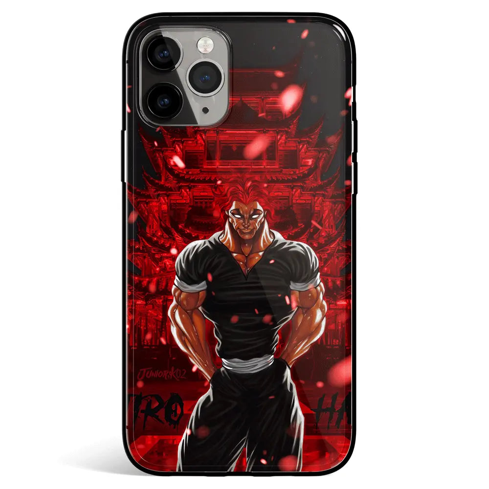 Baki Yuujirou Hanma Tempered Glass Soft Silicone iPhone Case-Phone Case-Monkey Ninja-iPhone 17-Glass Case-Monkey Ninja