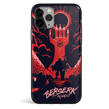 Berserk Back Silhouette Guts Tempered Glass Soft Silicone iPhone Case-Phone Case-Monkey Ninja-iPhone 17-Glass Case-Monkey Ninja