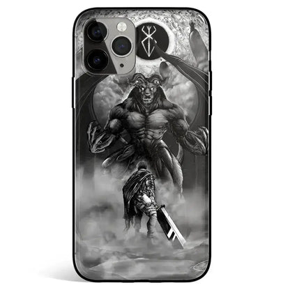 Berserk Guts vs Zodd Tempered Glass Soft Silicone iPhone Case-Phone Case-Monkey Ninja-iPhone 17-Glass Case-Monkey Ninja