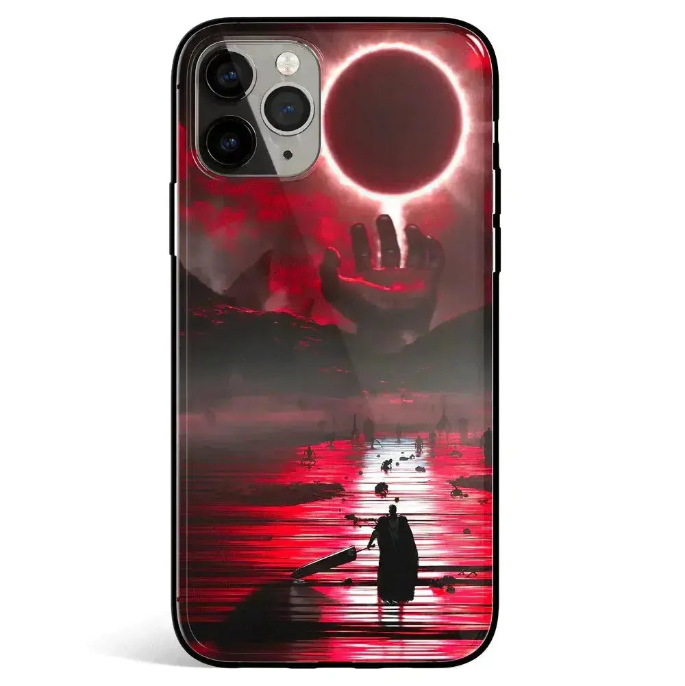 Berserk The Eclipse Red Hand Tempered Glass Soft Silicone iPhone Case-Phone Case-Monkey Ninja-iPhone 17-Glass Case-Monkey Ninja