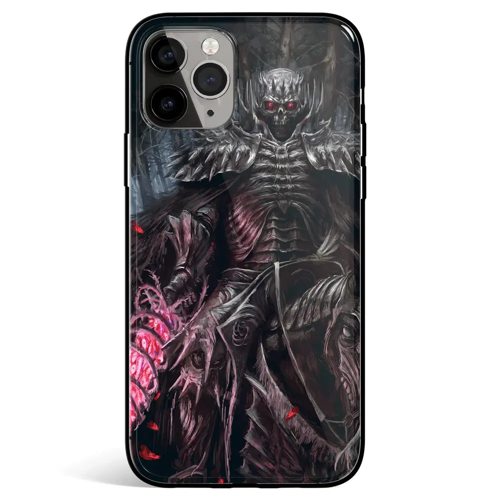 Berserk The Skull Knight Tempered Glass Soft Silicone iPhone Case-Phone Case-Monkey Ninja-iPhone 17-Glass Case-Monkey Ninja