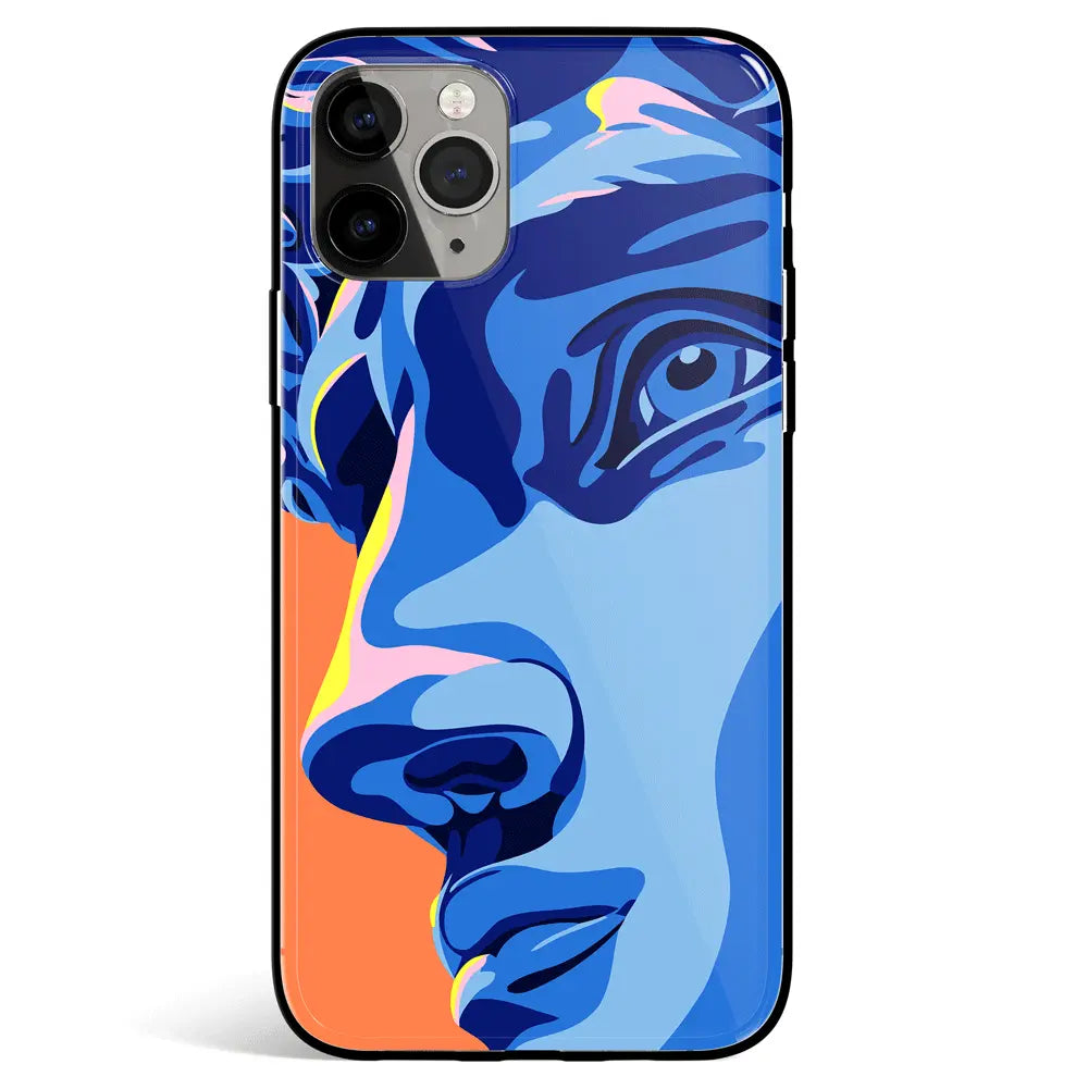 Blue David Tempered Glass Soft Silicone iPhone Case-Feature Print Phone Case-Monkey Ninja-iPhone 17-Glass Case-Monkey Ninja