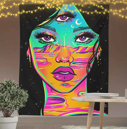 Bohemian Hippie Girl Tapestry-Taspetry-Wallarts Lab-100cm * 150cm-Monkey Ninja