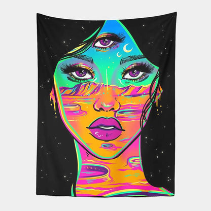 Bohemian Hippie Girl Tapestry-Taspetry-Wallarts Lab-100cm * 150cm-Monkey Ninja