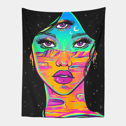 Bohemian Hippie Girl Tapestry-Taspetry-Wallarts Lab-100cm * 150cm-Monkey Ninja